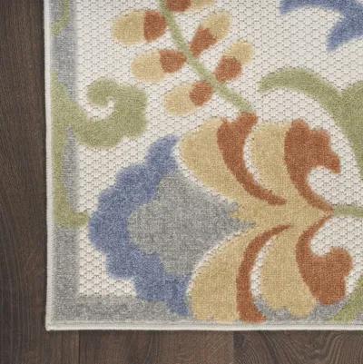 5' X 7' Floral Power Loom Area Rug - Yellow / Blue