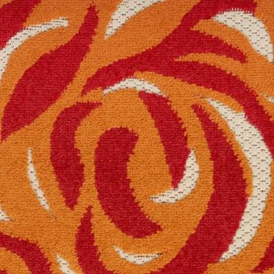 3' X 4' Floral Power Loom Area Rug - Blue / Orange