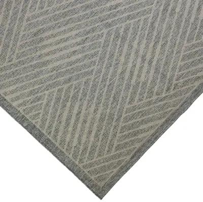 5' X 8' Geometric Stain Resistant Indoor / Outdoor Area Rug - Gray