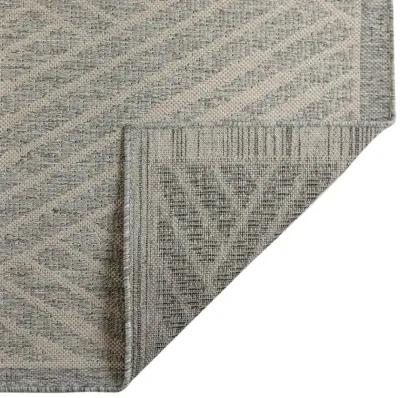 5' X 8' Geometric Stain Resistant Indoor / Outdoor Area Rug - Gray