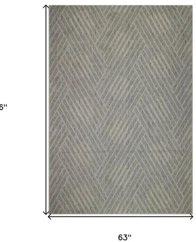 5' X 8' Geometric Stain Resistant Indoor / Outdoor Area Rug - Gray