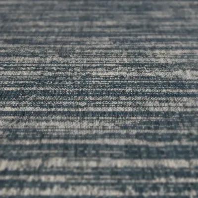 9' X 12' Striped Stain Resistant Indoor / Outdoor Area Rug - Gray / Blue