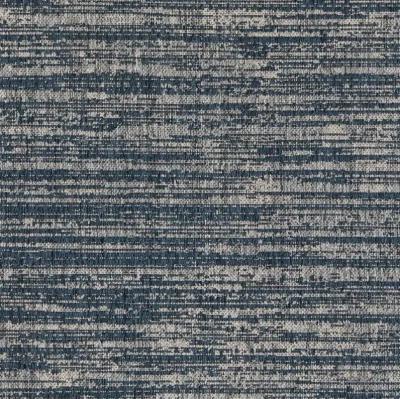 9' X 12' Striped Stain Resistant Indoor / Outdoor Area Rug - Gray / Blue