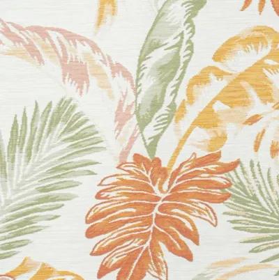 2' X 3' Palm Leaf Stain Resistant Indoor / Outdoor Area Rug - Ivory Green / Orange