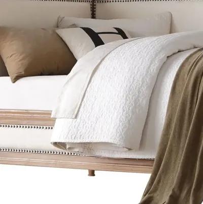 Nail Head Trim Twin Daybed - Oak / Linen