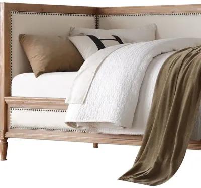 Nail Head Trim Twin Daybed - Oak / Linen