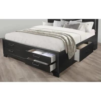 Solid Wood Queen Eight Drawers Bed - Gray