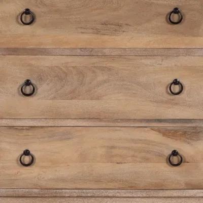 Wood Solid Wood Three Drawer Dresser - Natural