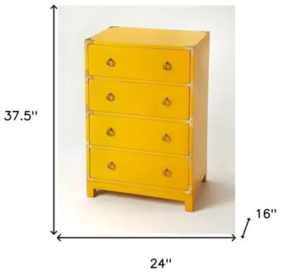 Four Drawer Dresser - Yellow Solid Wood