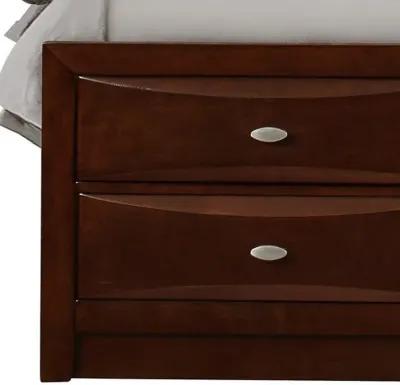 Solid Wood Queen Eight Drawers Bed - Merlot