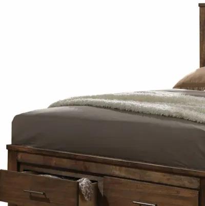 Upholstered Bed - Brown / Black