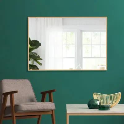 Narrow Rectangular Wall Mirror - Gold