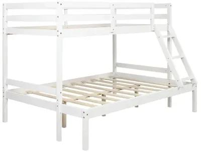 Twin Size Full Size Bunk Bed - White