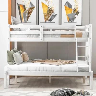 Twin Size Full Size Bunk Bed - White