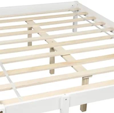 Twin Size Full Size Bunk Bed - White