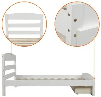 Twin Upholstered Bed - White