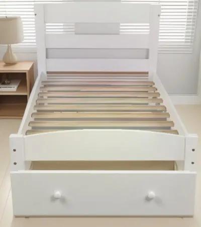 Twin Upholstered Bed - White