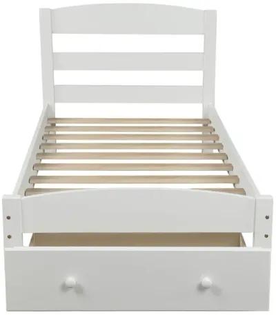 Twin Upholstered Bed - White