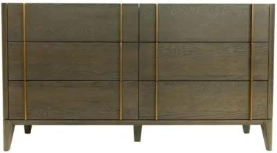 Six Drawer Double Dresser Solid Wood - Dark Brown