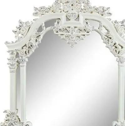 59" Antique Irregular Framed Dresser Mirror - White