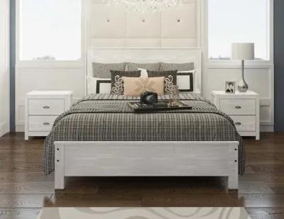 Solid Wood Full Double Bed Frame - White