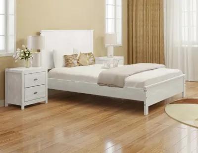 Solid Wood Full Double Bed Frame - White