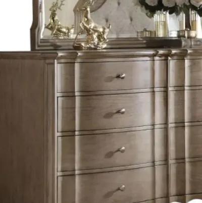 Solid Wood Eight Drawer Double Dresser - Taupe