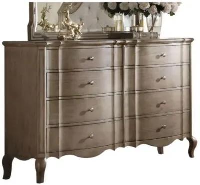 Solid Wood Eight Drawer Double Dresser - Taupe