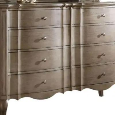 Solid Wood Eight Drawer Double Dresser - Taupe