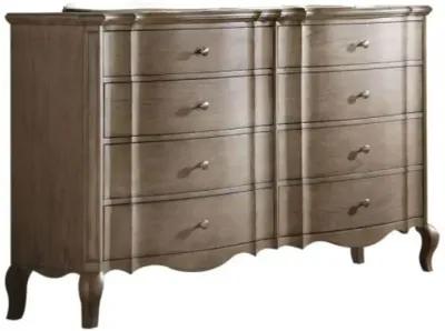 Solid Wood Eight Drawer Double Dresser - Taupe