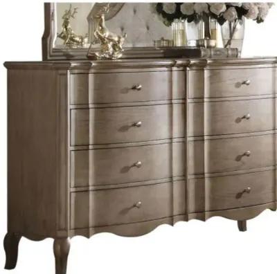 Solid Wood Eight Drawer Double Dresser - Taupe