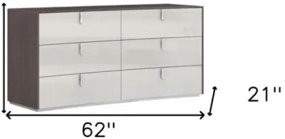 Six Drawer / Double Dresser - Gray