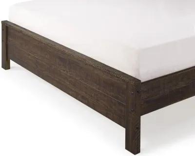 Solid Wood Queen Bed Frame - Dark Brown