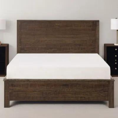 Solid Wood Queen Bed Frame - Dark Brown