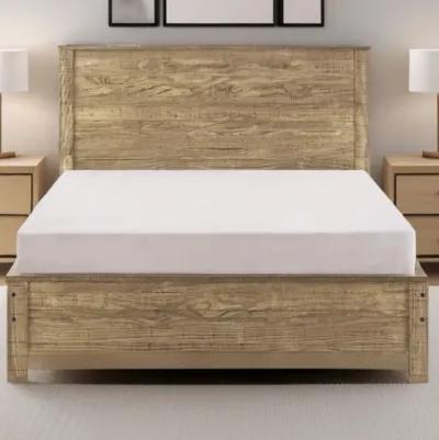 Solid Wood Queen Bed Frame - Walnut Brown