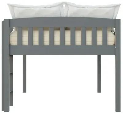 Solid Wood Twin Size Low Loft Bed - Gray