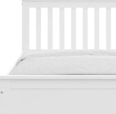 Solid Wood Twin Bed With Pull Out Trundle - White