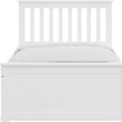 Solid Wood Twin Bed With Pull Out Trundle - White