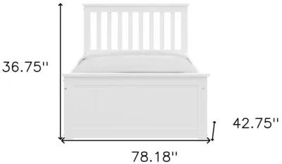 Solid Wood Twin Bed With Pull Out Trundle - White