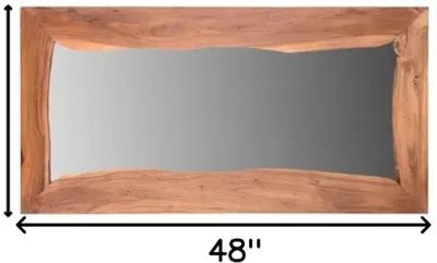 24" Solid Wood Framed Accent Mirror - Brown