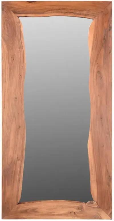 24" Solid Wood Framed Accent Mirror - Brown