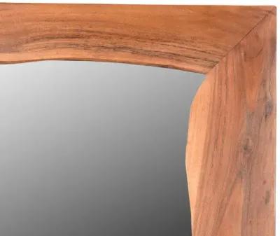 24" Solid Wood Framed Accent Mirror - Brown