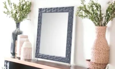 74" Velvet Accent Mirror - Gray