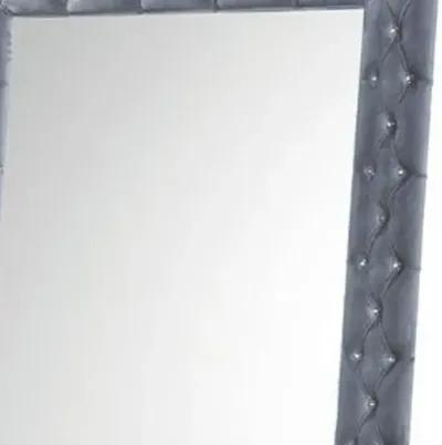 74" Velvet Accent Mirror - Gray