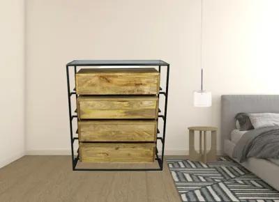 Wood 4 Drawer Chest - Natural