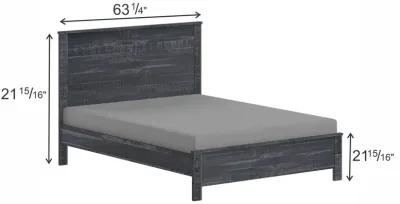 Solid Wood Queen Bed Frame - Gray