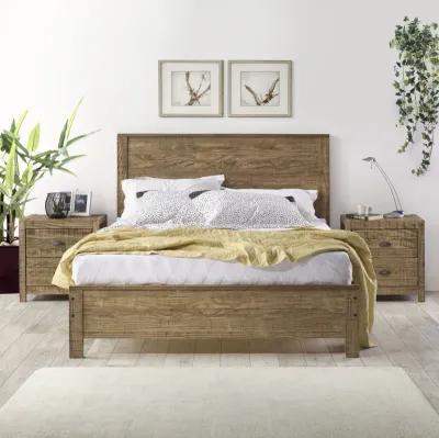 Solid Wood Twin Bed Frame - Walnut Brown