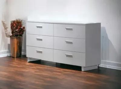 Six Drawer Double Dresser - White