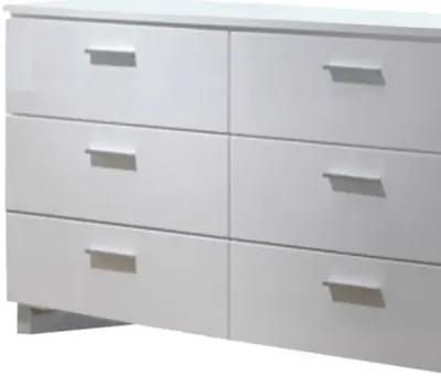 Six Drawer Double Dresser - White