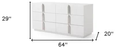 Solid And Manufactured Wood Six Drawer Double Dresser - White